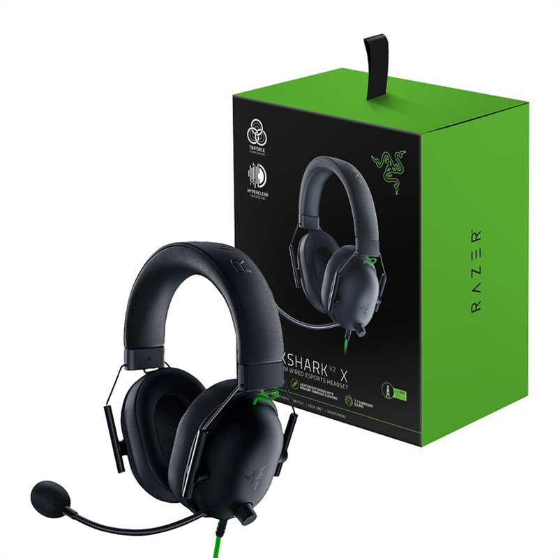 Razer Auriculares BlackShark V2 X Sonido 7.1 Mic HyperClear Cancelación Ruido PC Consolas Móvil - Negro /  Verde