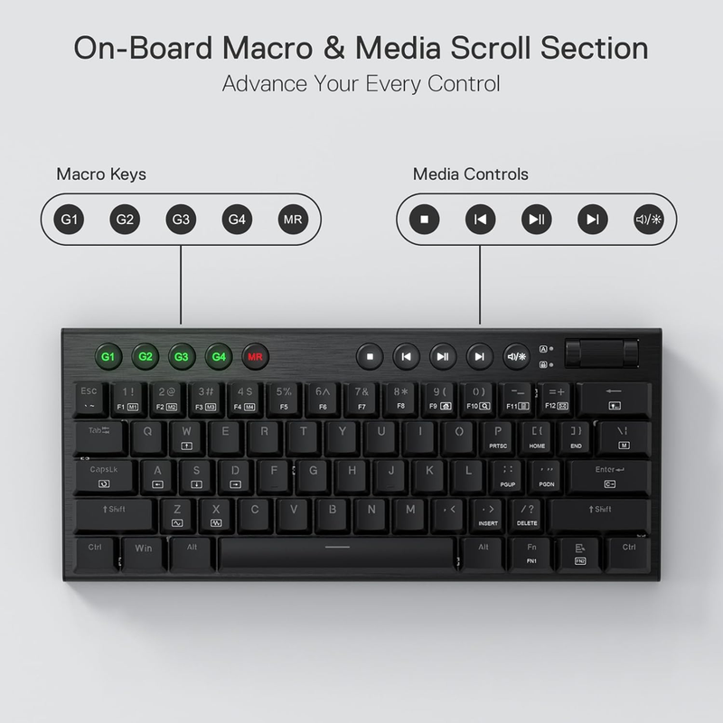 Teclado Gamer Mecánico Redragon K632 Rgb Horus Mini, Red