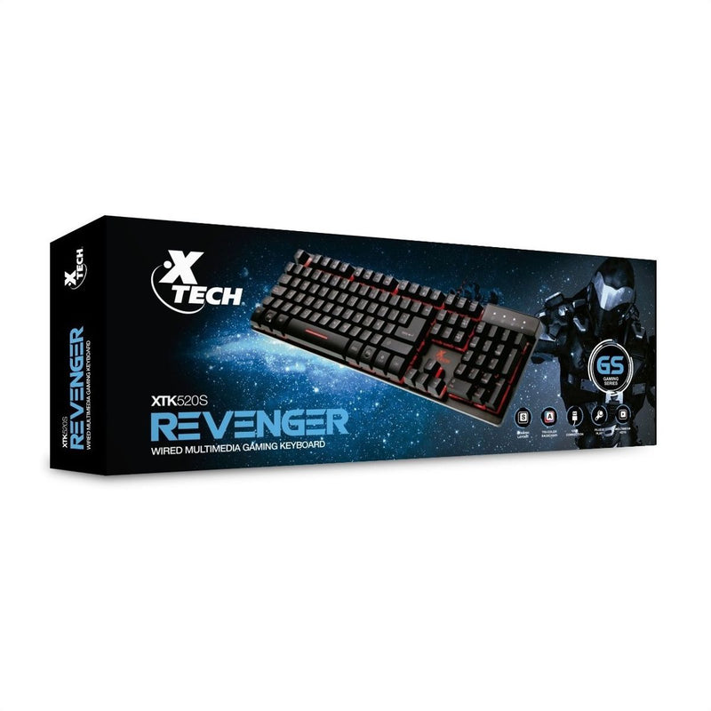 Teclado Gamer Xtech Xtk-520s, Retroiluminado 3c / Multimedia