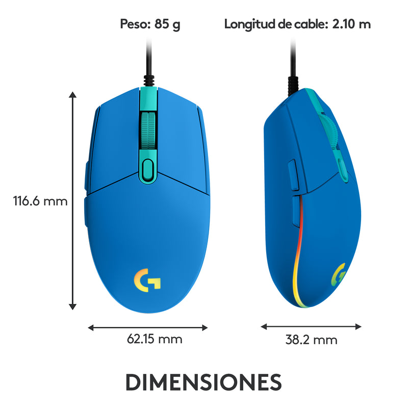 Mouse Gamer Logitech G203 Lightsync Rgb / 8000dpi - Azul