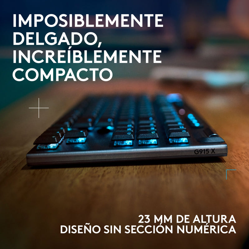 Teclado Gamer Mecánico Logitech G915 X Lightspeed Tkl, Blk