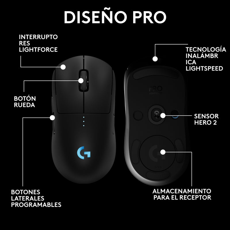 Mouse Gamer Inalámbrico Logitech G Pro 2 Lightspeed, 44k Dpi