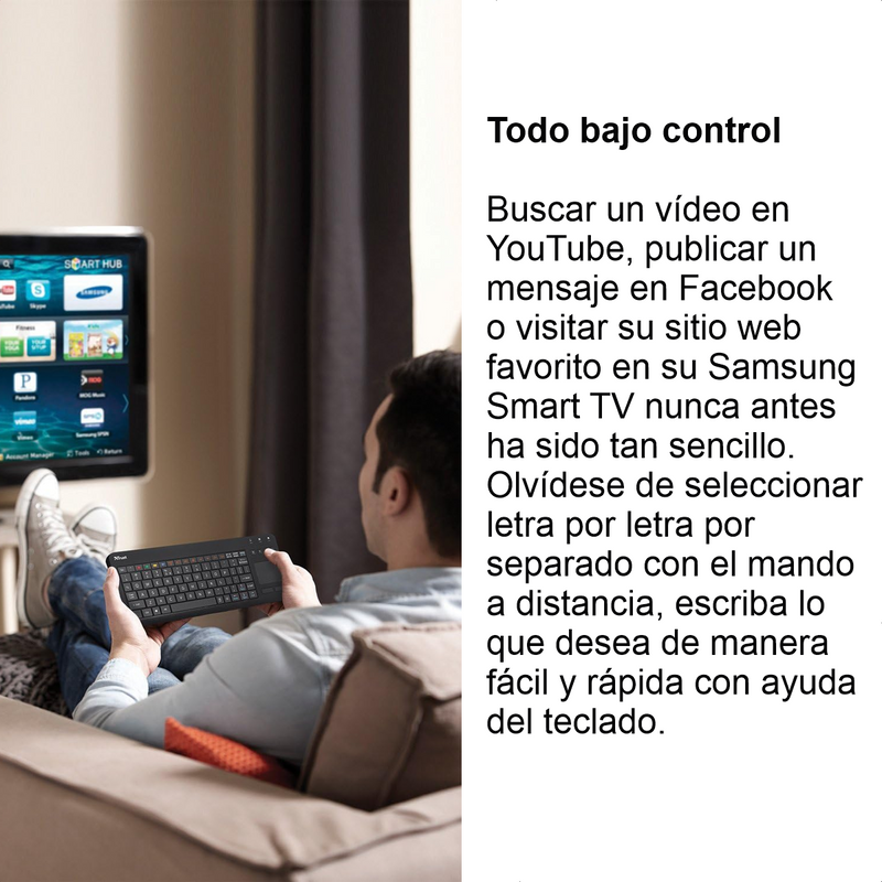 Teclado Trust Inalámbrico Con Touchpad Para Samsung Smart Tv