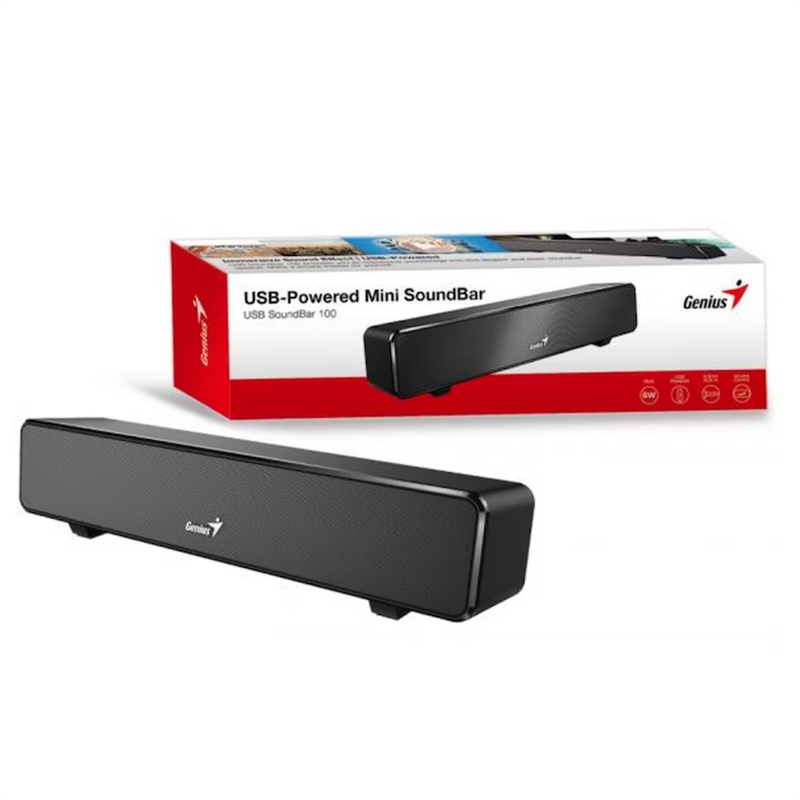 Parlante Genius Usb Soundbar 100, Barra Sonido Pc / Portátil