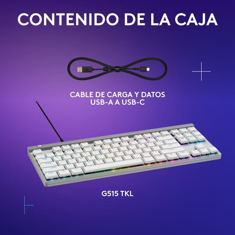 Teclado Gamer Inalámbrico Logitech G515 Lightspeed Tkl, Wht