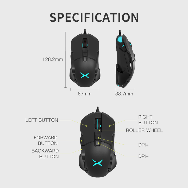 Mouse Gamer Inalámbrico Recargable Delux M629 Rgb / 16000dpi