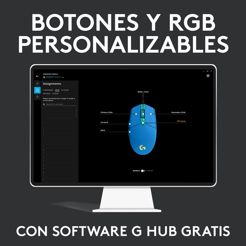 Mouse Gamer Logitech G203 Lightsync Rgb / 8000dpi - Azul