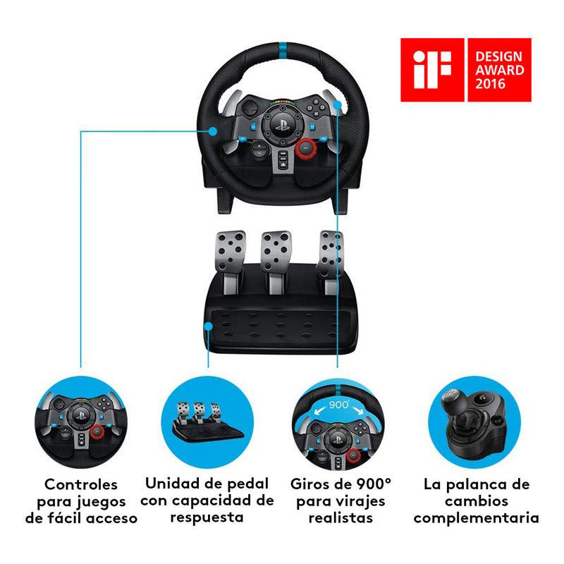 Volante Logitech G29 para PS5, PS4, PS3 y PC + Palanca de Cambios