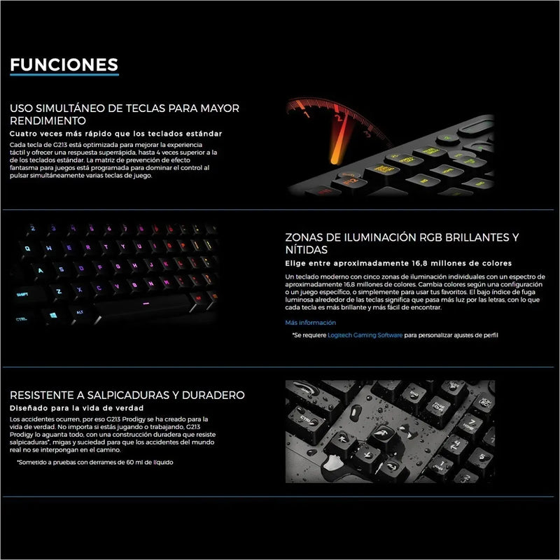 Combo Gamer Logitech G Teclado G213 + Mouse G502 Hero