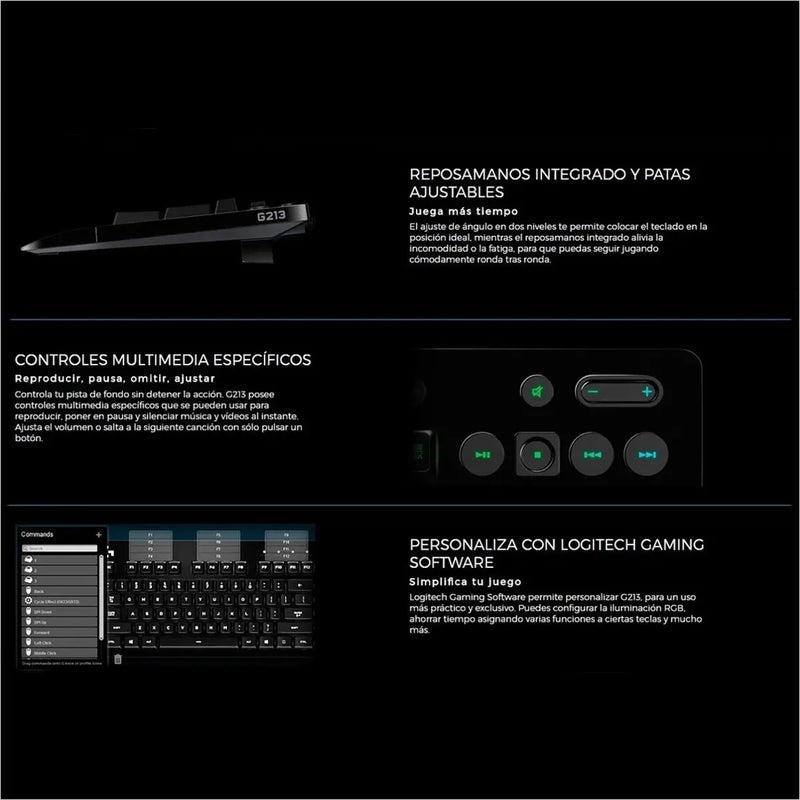 Combo Gamer Logitech G Teclado G213 + Mouse G502 Hero