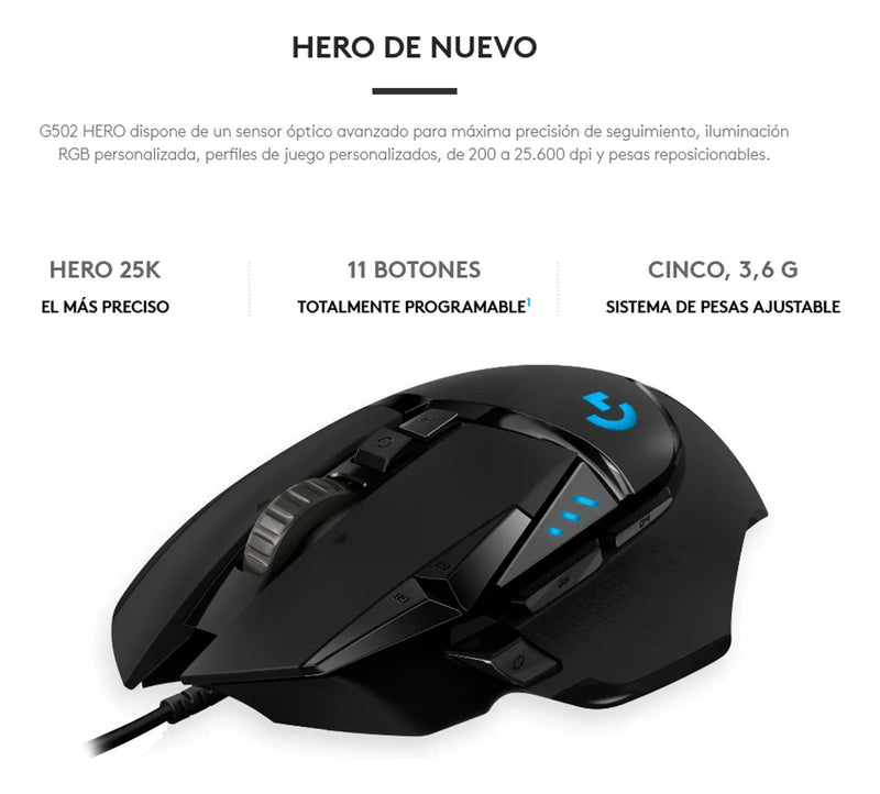Combo Gamer Logitech G Teclado G413 Se + Mouse G502 Hero