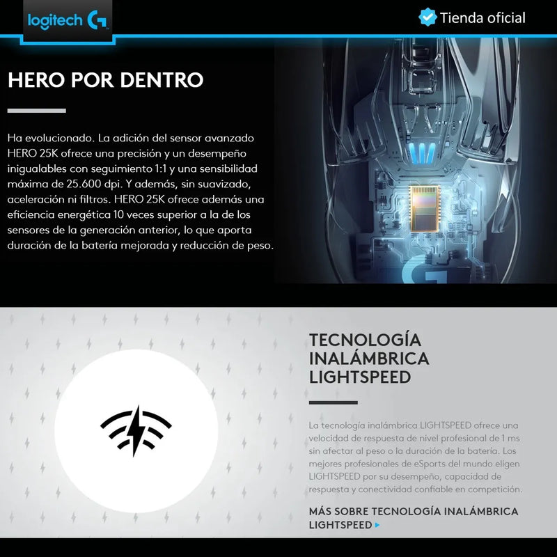 Logitech G903 Lightspeed Mouse Gamer Profesional Inalámbrico
