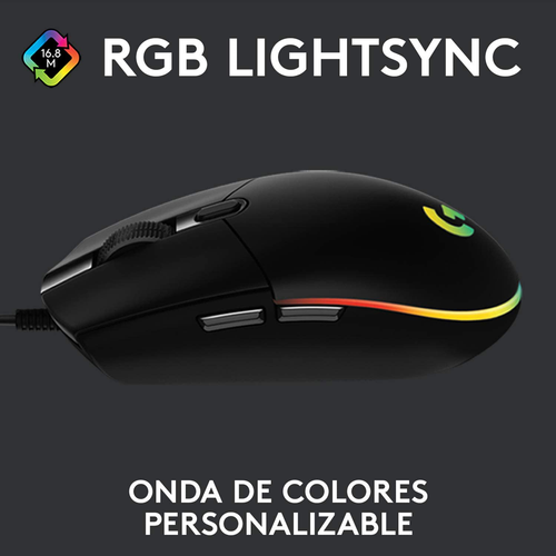 Mouse Gamer Logitech G203 Lightsync Rgb, 6 Botones / 8000dpi