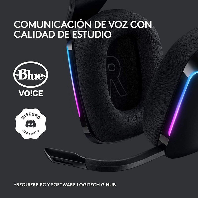 Diadema Gamer Inalámbrica Rgb Logitech G733 / 7.1 Dts, Negra
