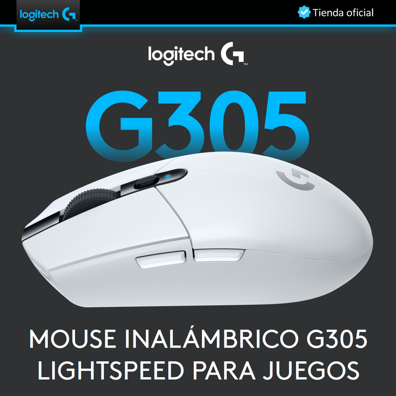Logitech Diadema Gamer G435 Inalámbrica + Mouse Gamer G305 Blanco