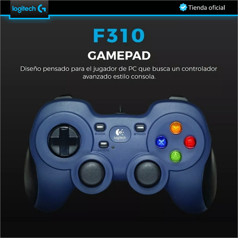 Gamepad USB Logitech F310 Programable para PC y Android TV