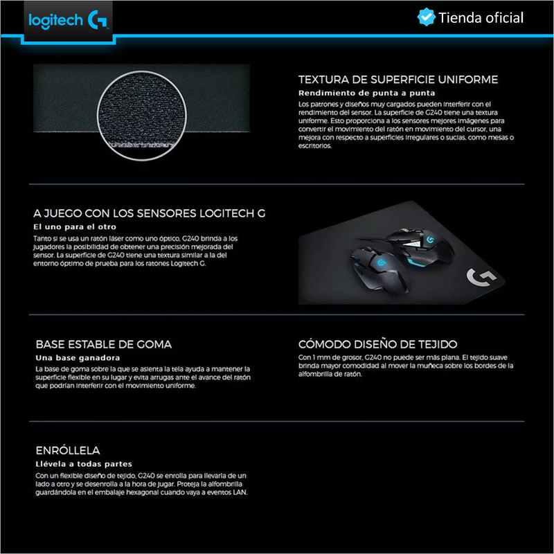 Combo Gamer Logitech: Mouse G502 Hero Rgb + Pad Mouse G240