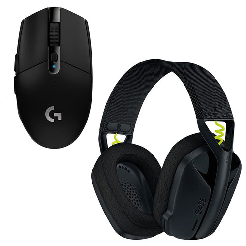 Logitech Diadema Gamer G435 Inalámbrica + Mouse Gamer G305 Negro