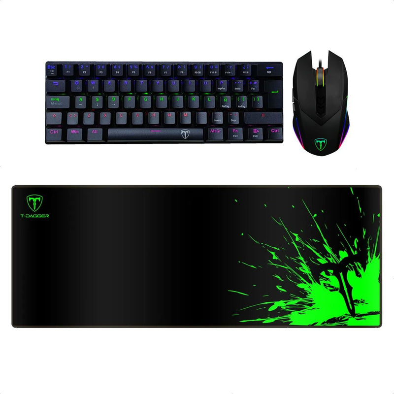 Combo Tdagger Teclado Arena Blk + Mouse Tgm301 + Pad Mouse Lava L